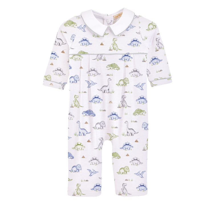 Cute Roars Printed Pima Playsuit w Point Collar