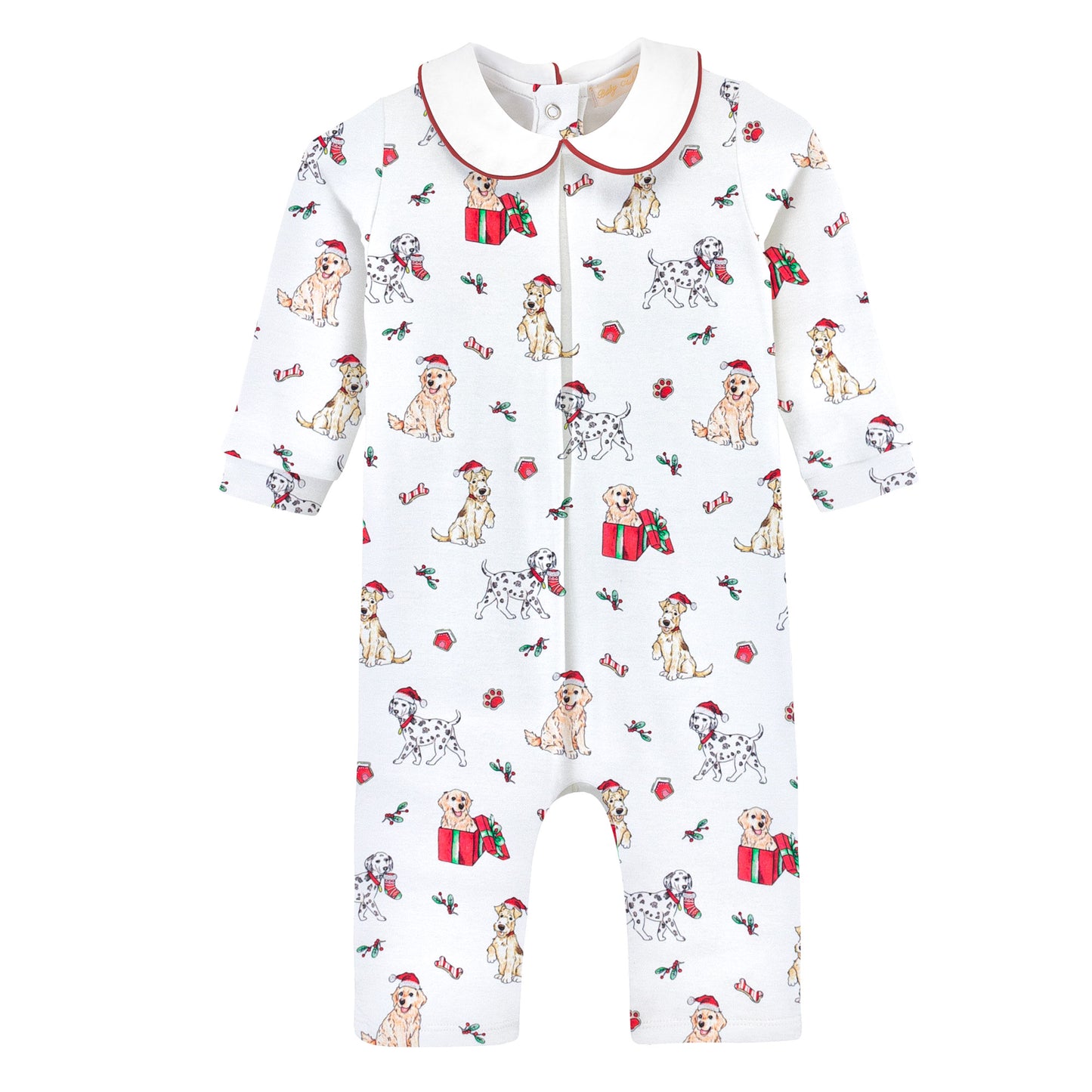 Holy Doggy Xmas Printed Collared Playsuit