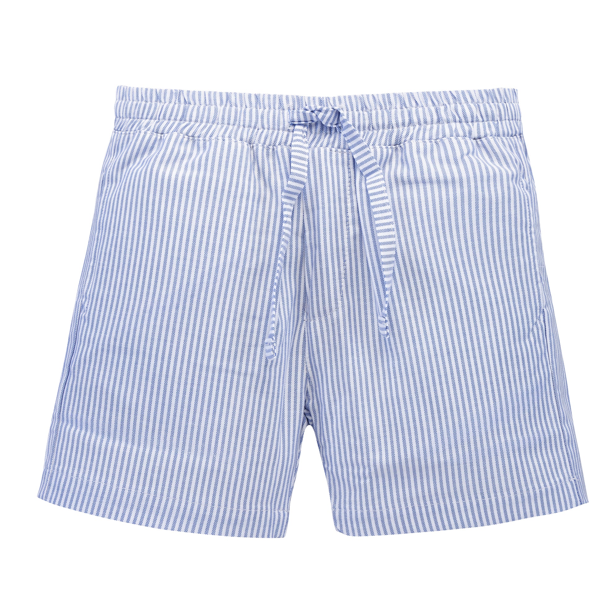 blue striped oxford short w/stripes