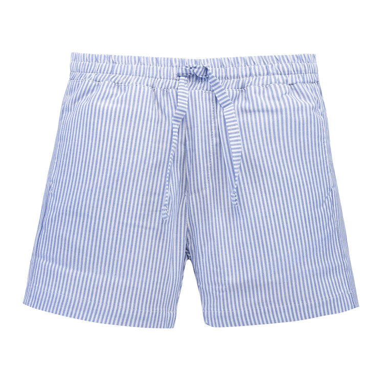 blue striped oxford short w/stripes