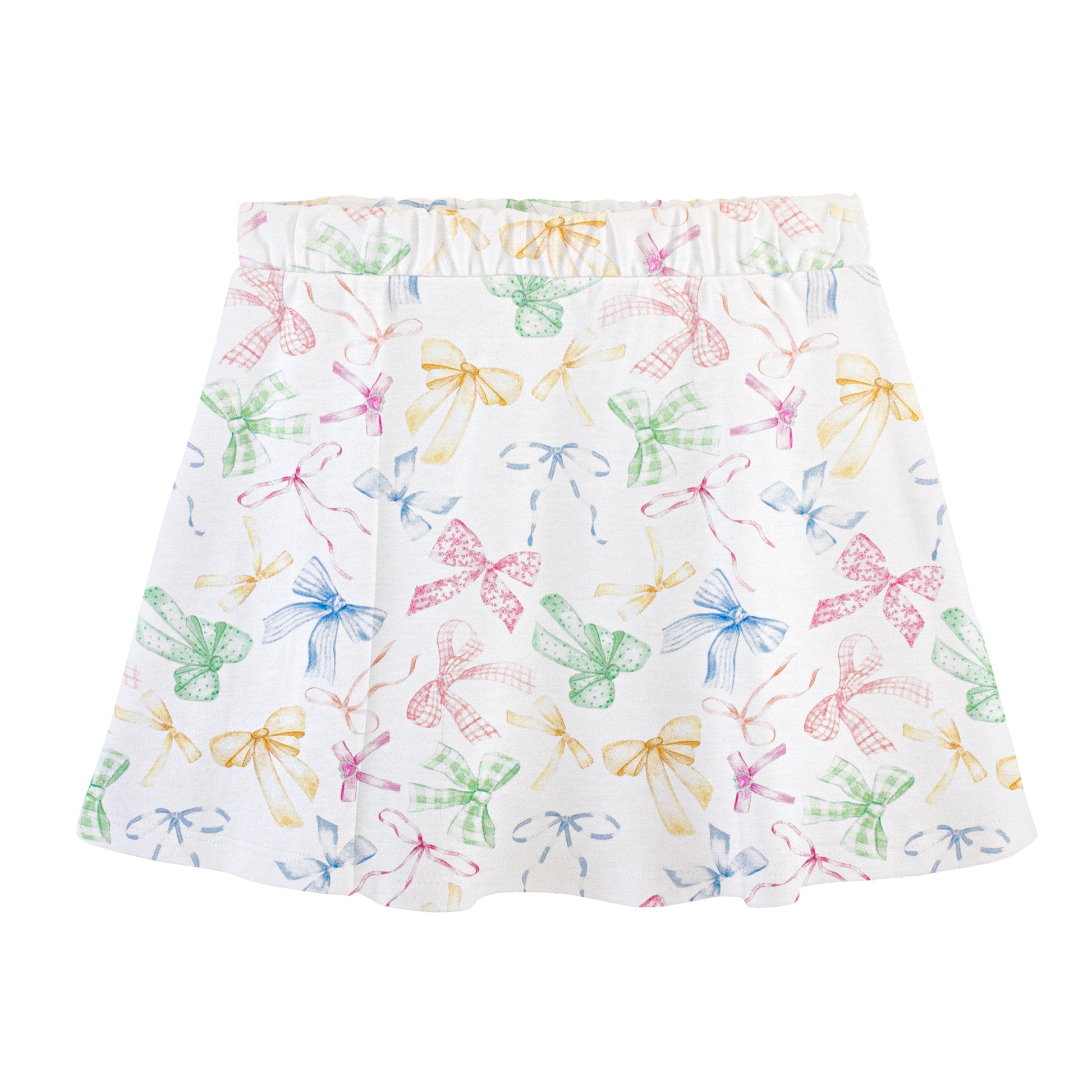 confetti bows printed plain skort