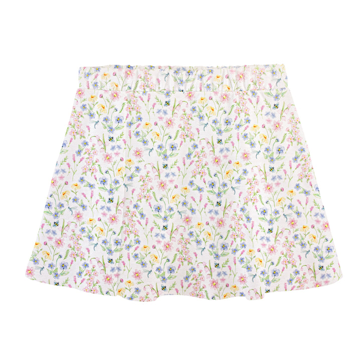 spring blush printed plain skort