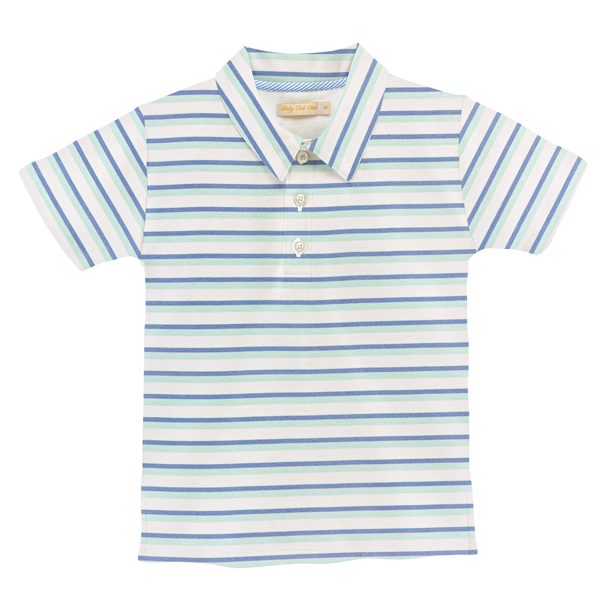 tee time stripes printed t-shirt w/collar
