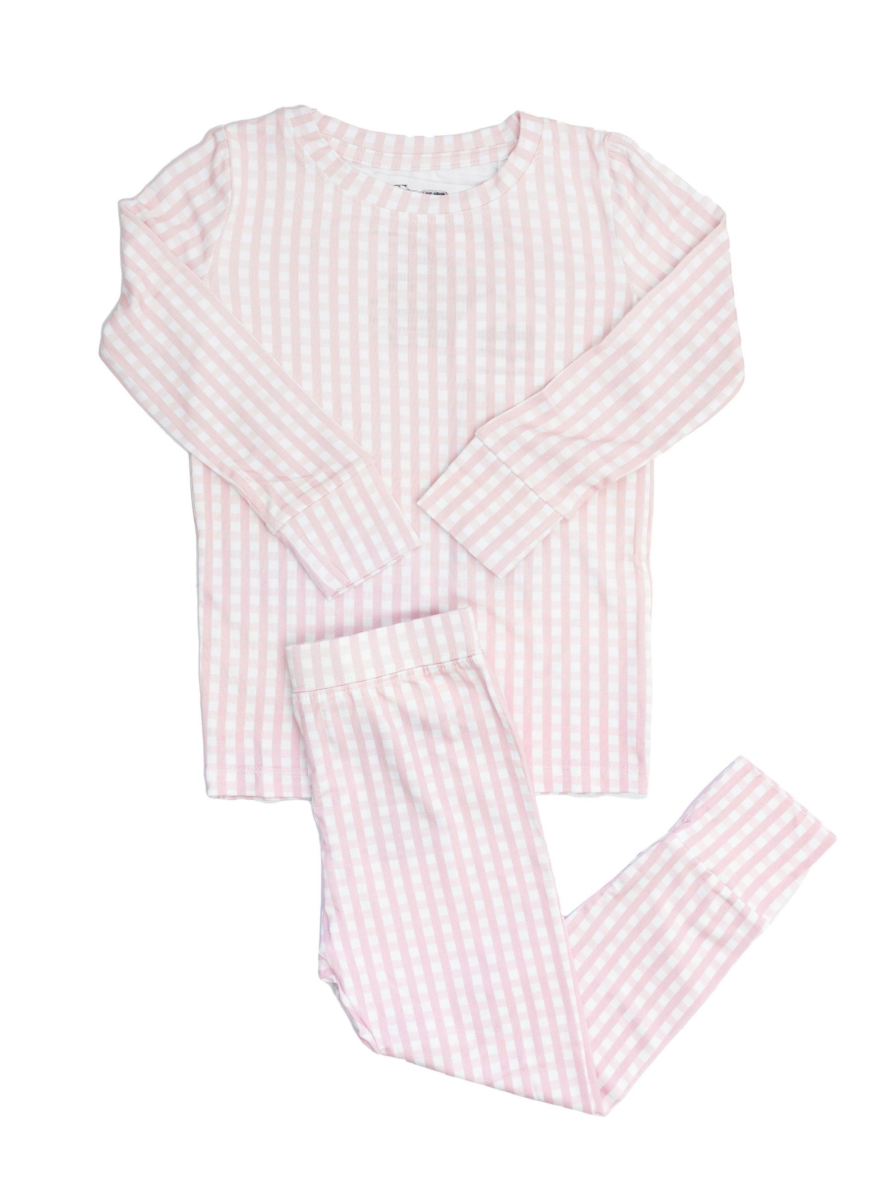 Long Sleeve Pajama Set | Pink Gingham