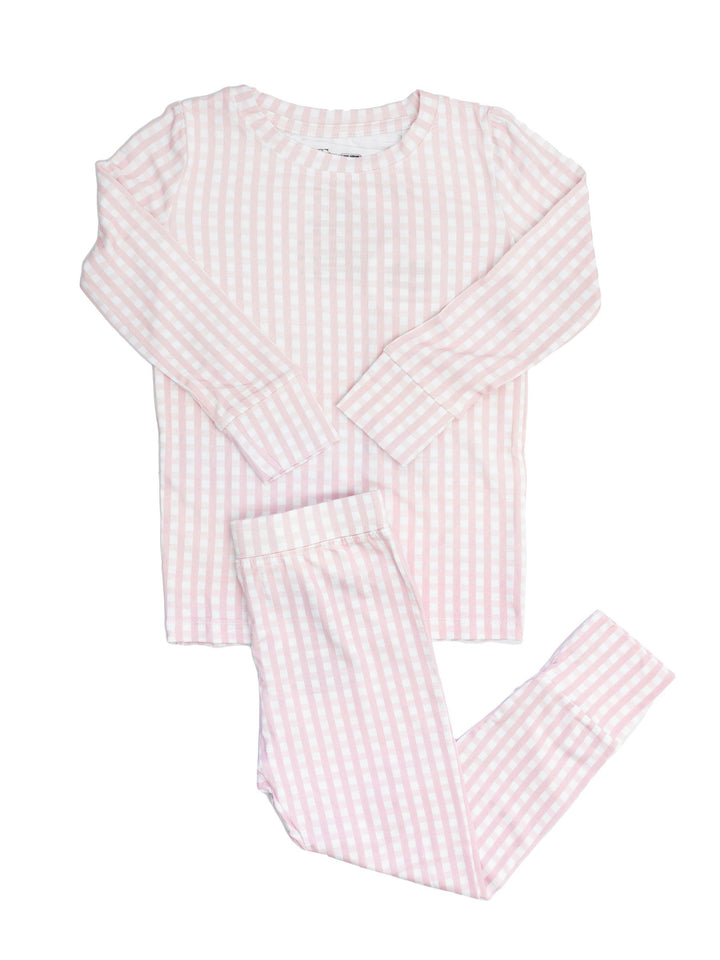 Long Sleeve Pajama Set | Pink Gingham