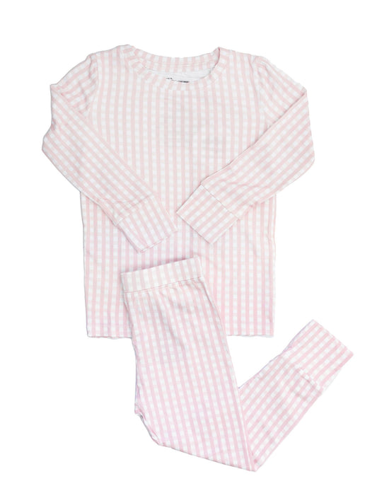 Long Sleeve Pajama Set | Pink Gingham