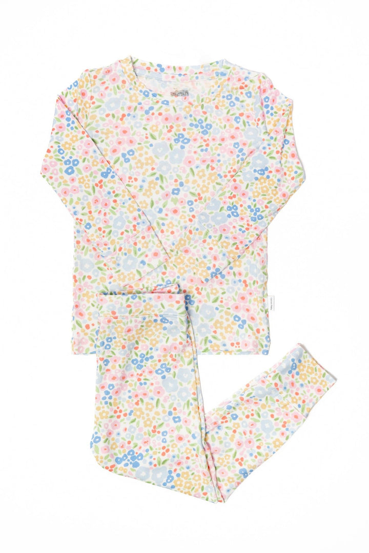 Long Sleeve Pajama Set | Multi-Colored Flower