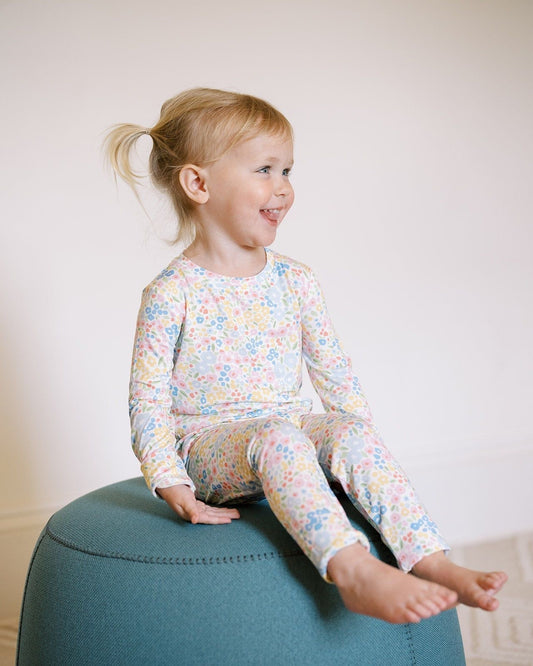 Long Sleeve Pajama Set | Multi-Colored Flower