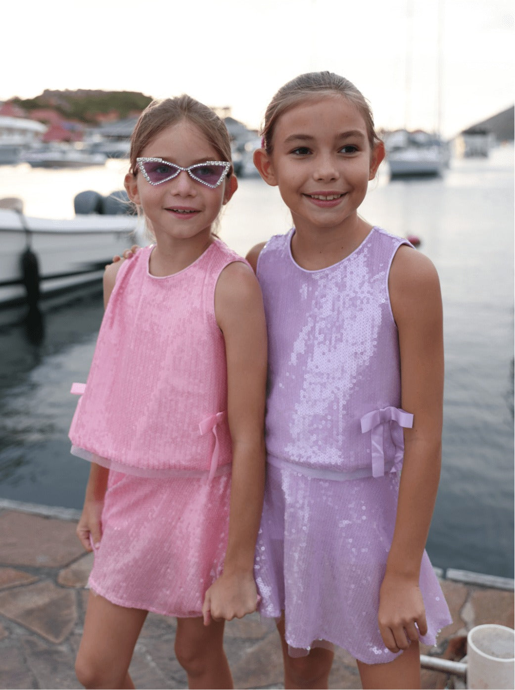 Pastel Sequin Bow Set || Lavender