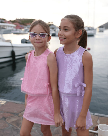 Pastel Sequin Bow Set || Pink