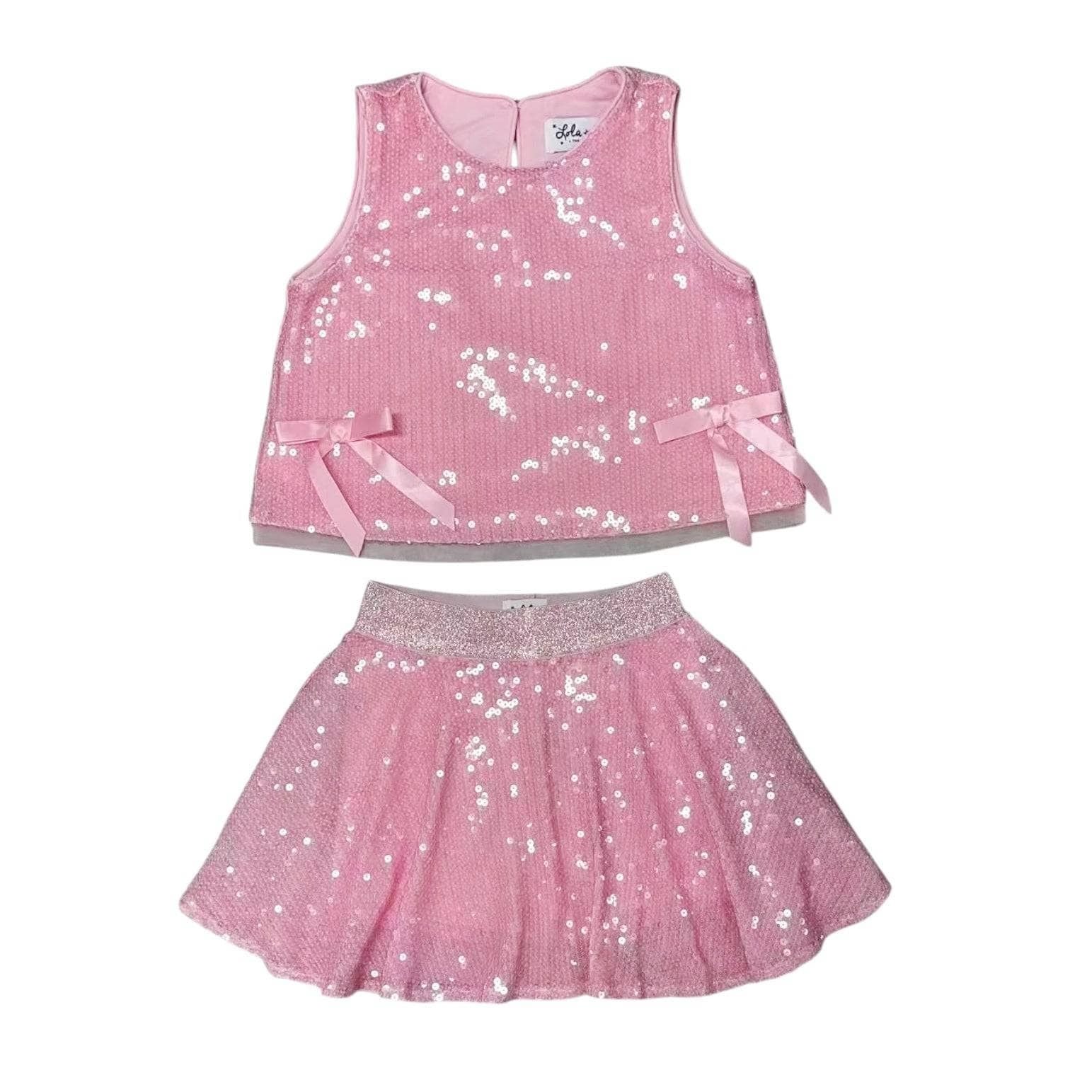 Pastel Sequin Bow Set || Pink