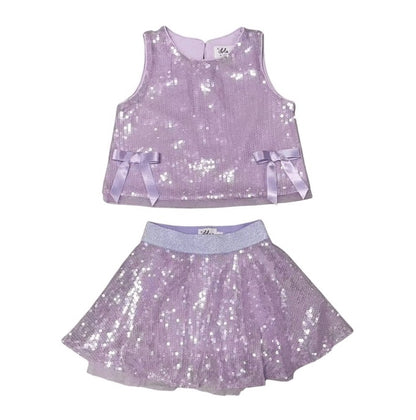 Pastel Sequin Bow Set || Lavender