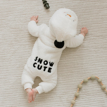 Sherpa Snowman Hooded Playsuit