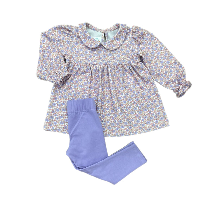 Purple Floral Knit Legging Set