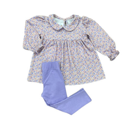 Purple Floral Knit Legging Set