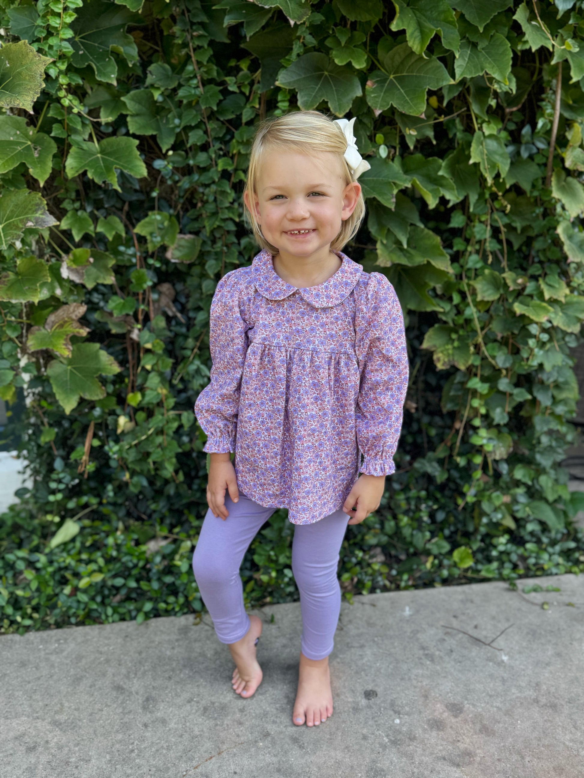 Purple Floral Knit Legging Set