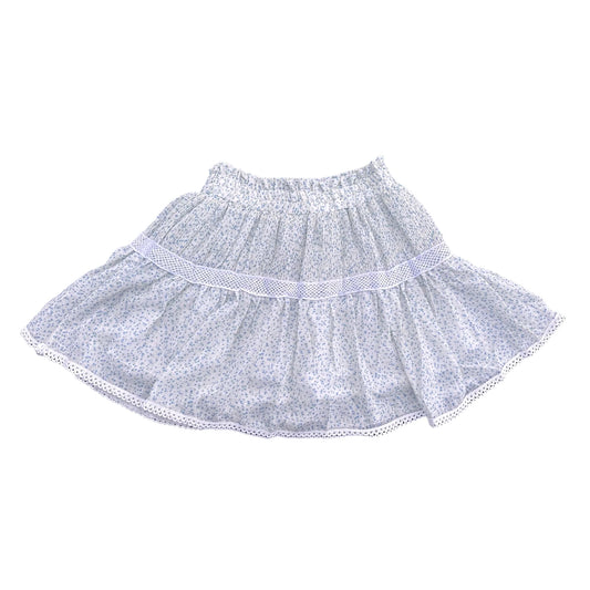 Gathered Waist Skirt | Micro Blue Floral
