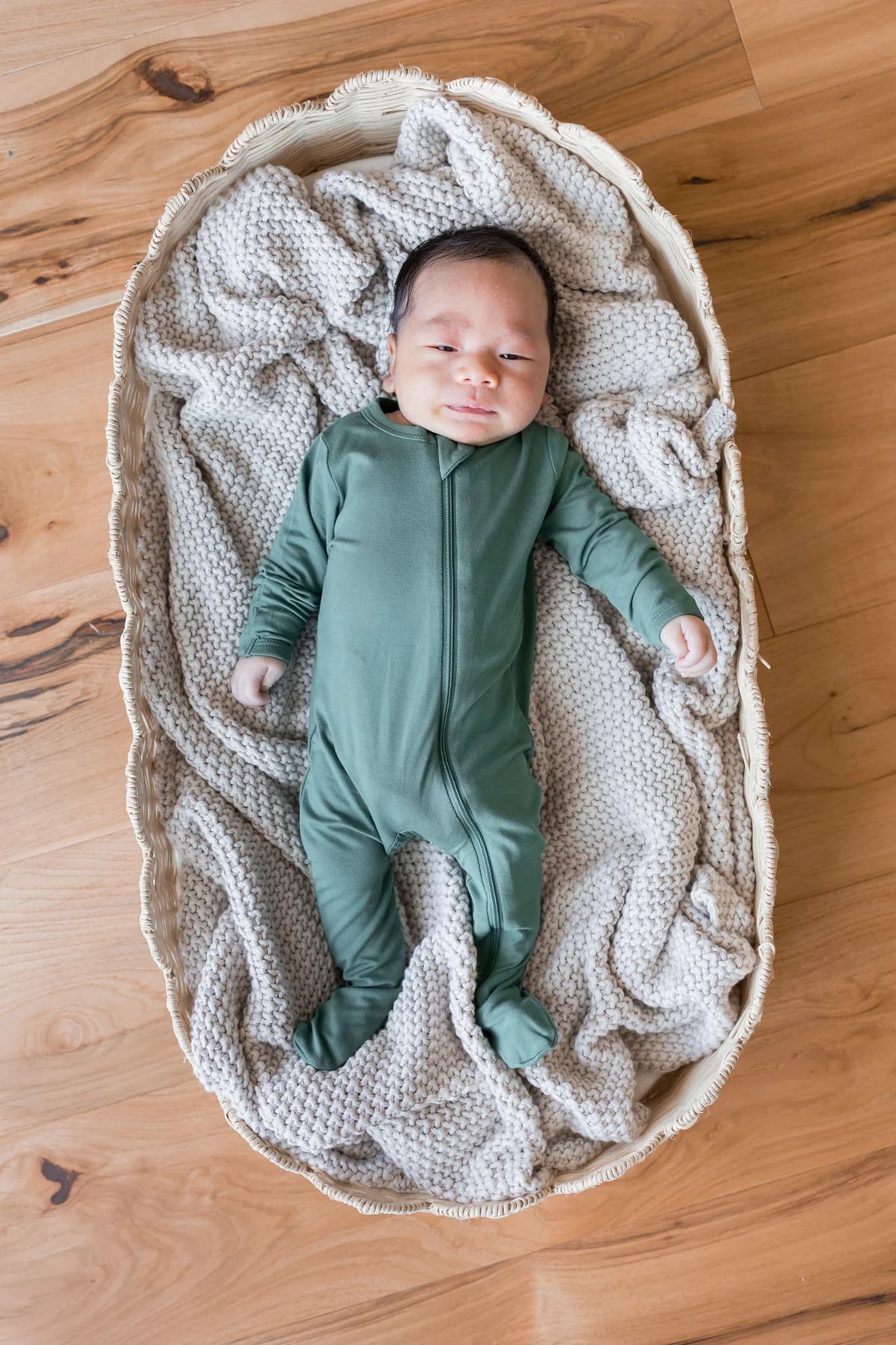Kyte Baby Zippered Bamboo Footie | Pine