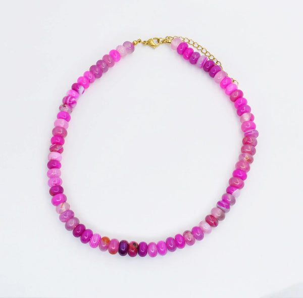 Pink Topaz Gemstone Necklace