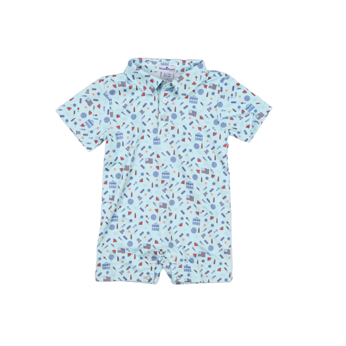 Stars & Stripes Polo Short Sleeve Romper