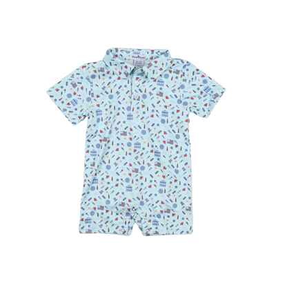 Stars & Stripes Polo Short Sleeve Romper
