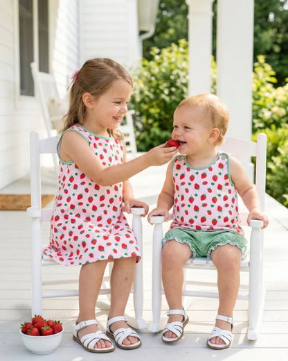 Bitsy Bloomer Set I Berry Sweet & Green Minigingham