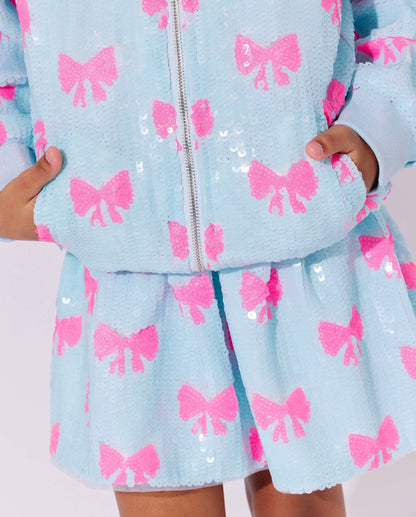 Pretty In Bows Sequin Bomber