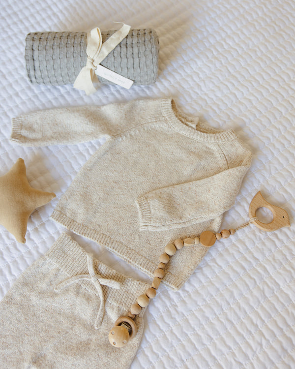 KNIT SWEATER || SPECKLED NATURAL