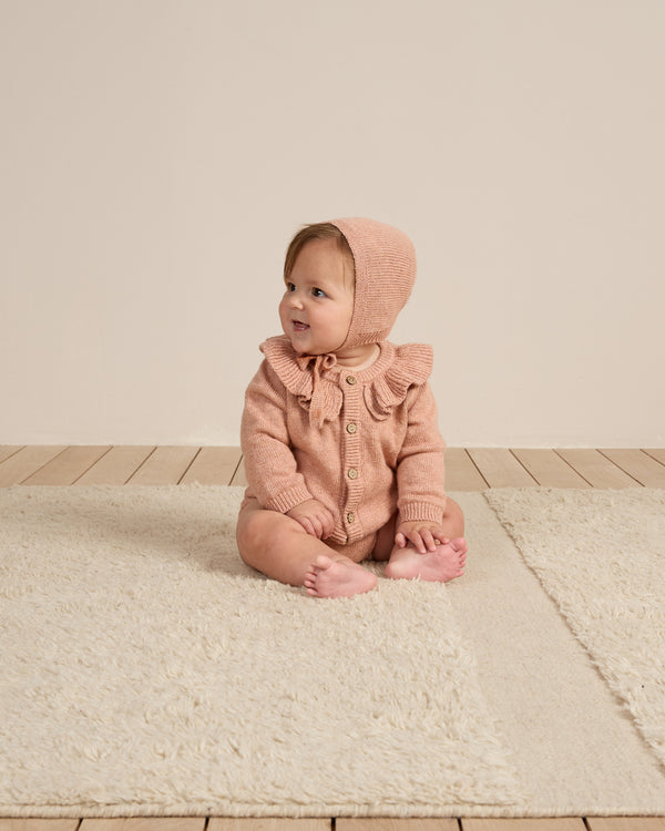 RUFFLE COLLAR CARDIGAN || ROSE