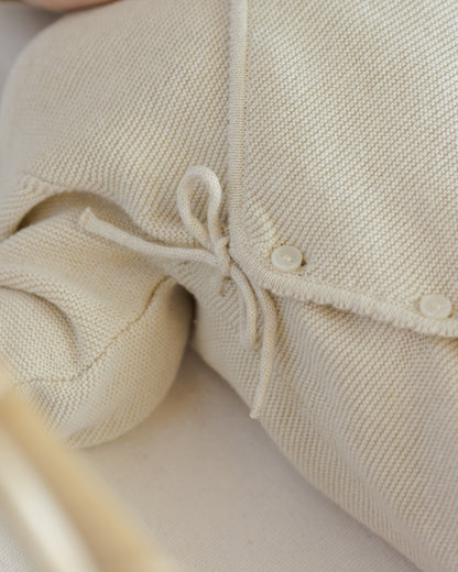 WRAP KNIT FOOTIE || HEATHERED NATURAL