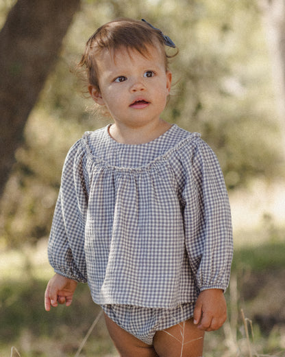 MIA TOP + BLOOMER SET MIDNIGHT GINGHAM