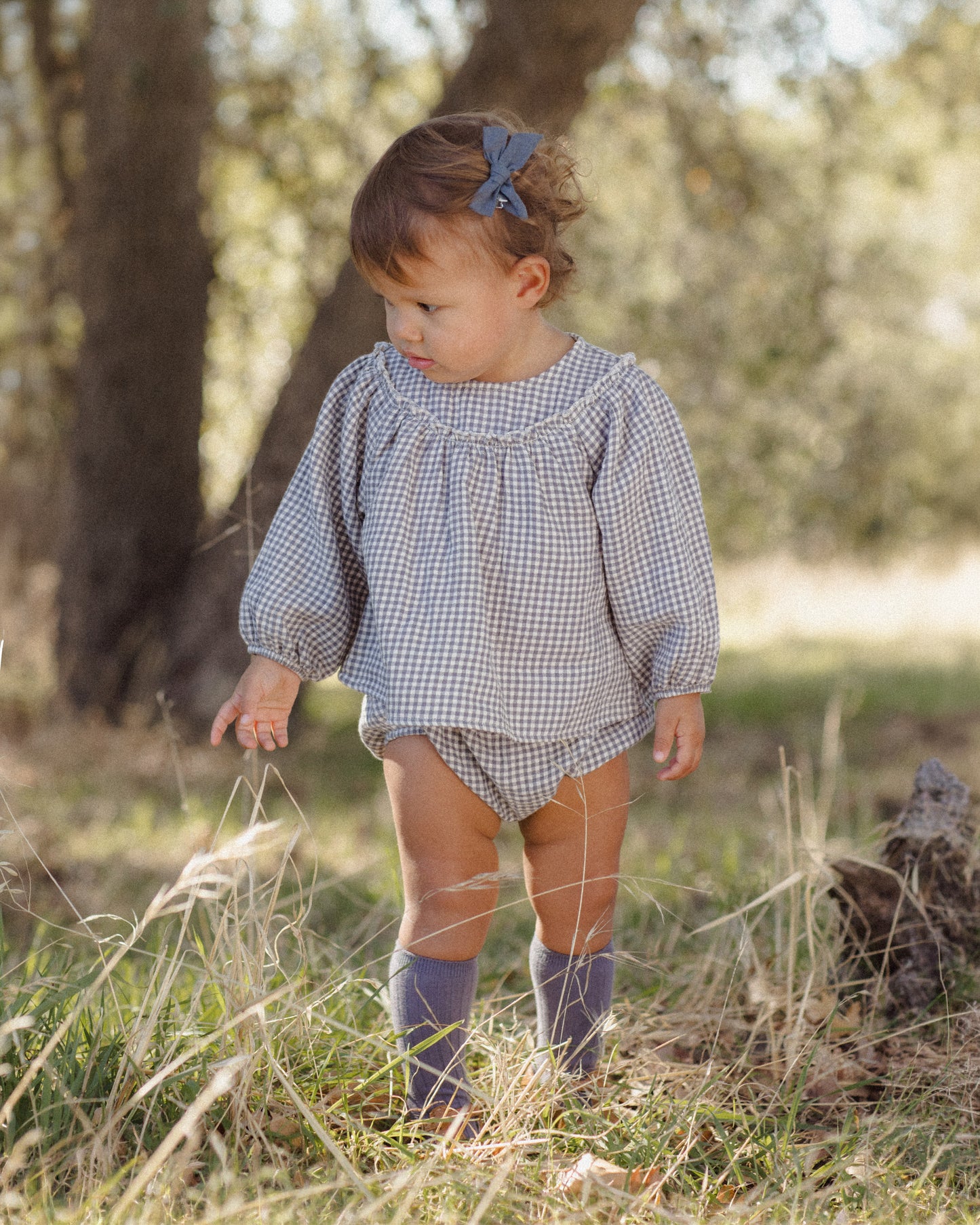 MIA TOP + BLOOMER SET MIDNIGHT GINGHAM