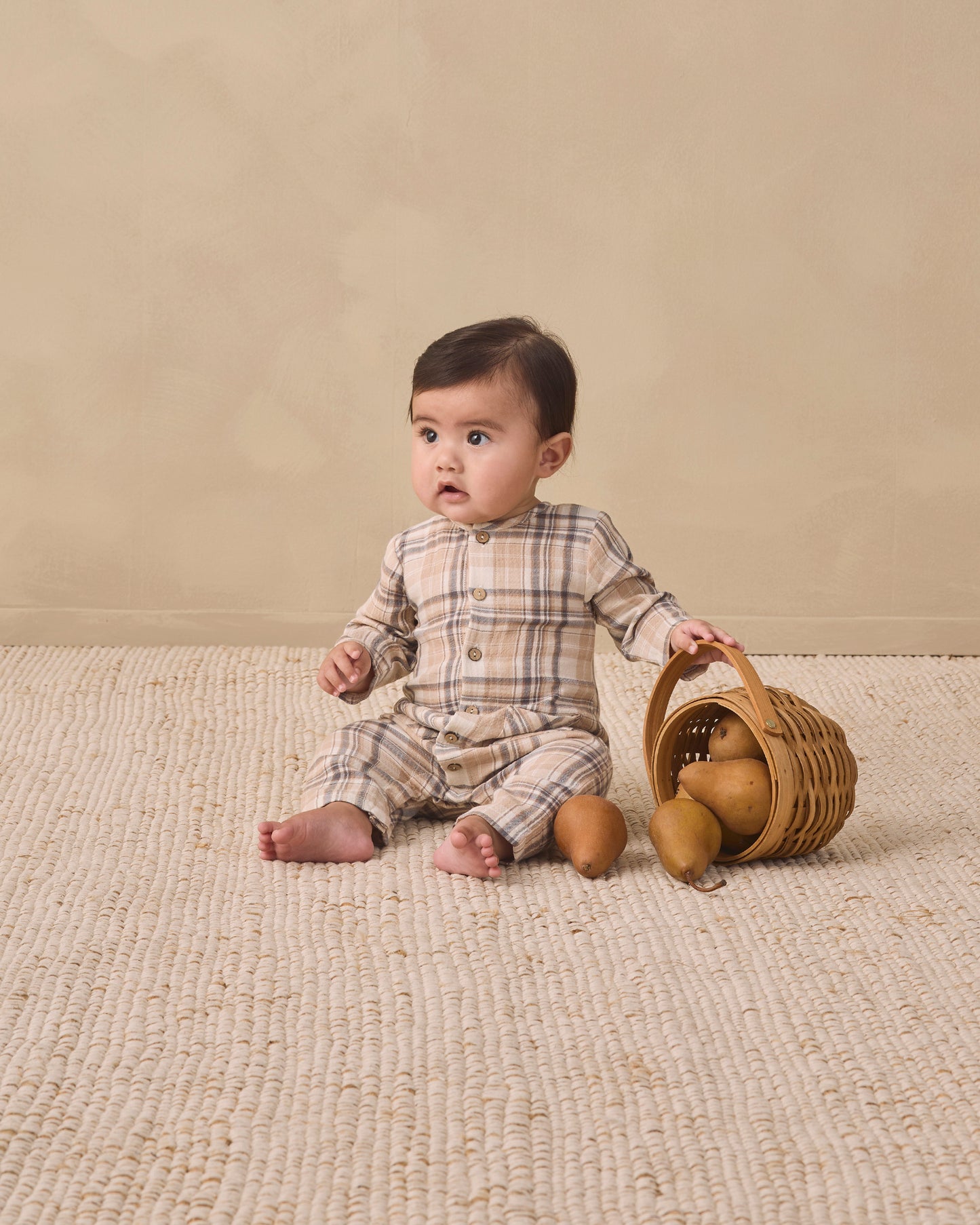 POCKETED WOVEN JUMPSUIT FALL PLAID