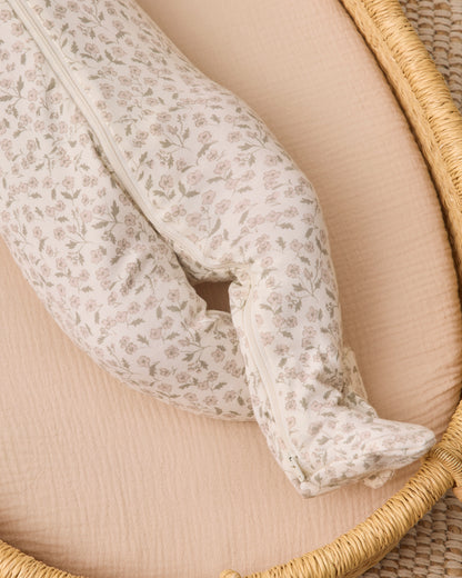 ZIP LONG SLEEVE SLEEPER FOOTIE FLORET