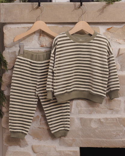 VELOUR RELAXED SWEATPANT SPRUCE STRIPE