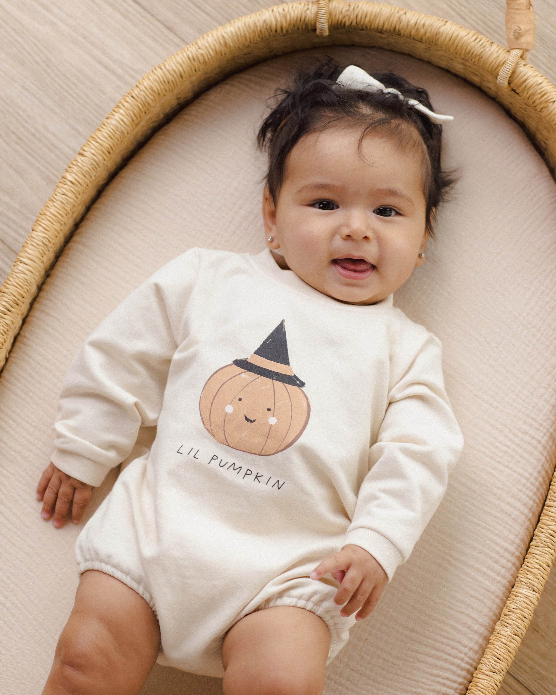 CREWNECK BUBBLE ROMPER LIL PUMPKIN