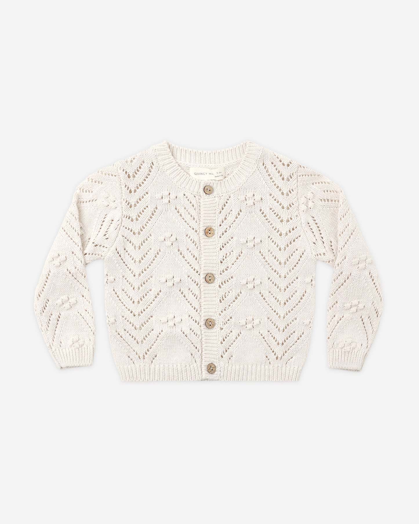 KNIT CARDIGAN HEATHERED OATMEAL