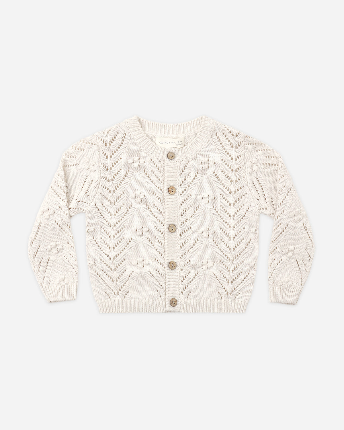 KNIT CARDIGAN HEATHERED OATMEAL