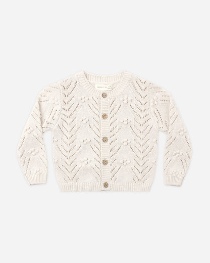 KNIT CARDIGAN HEATHERED OATMEAL