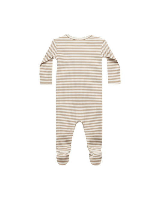 RIBBED FOOTIE || LATTE STRIPE