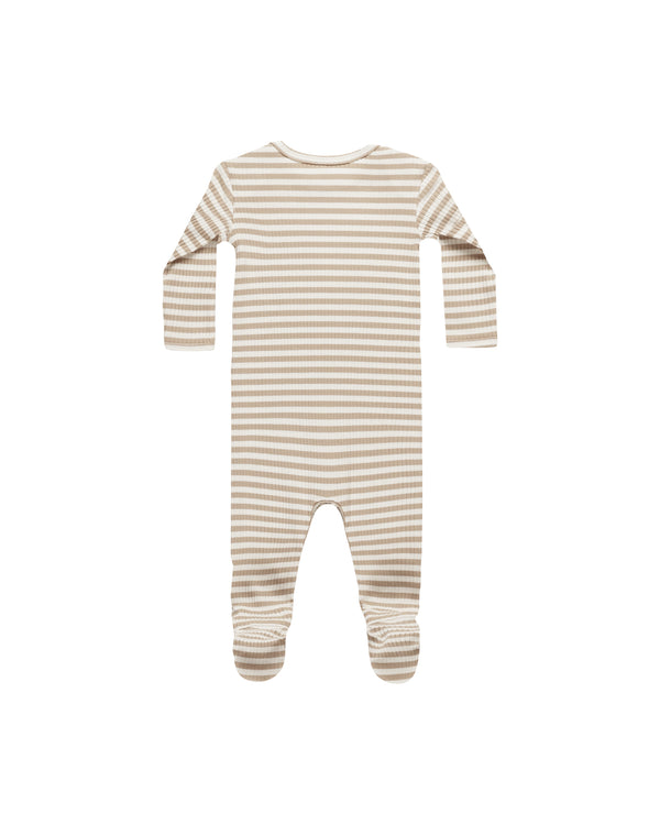 RIBBED FOOTIE || LATTE STRIPE