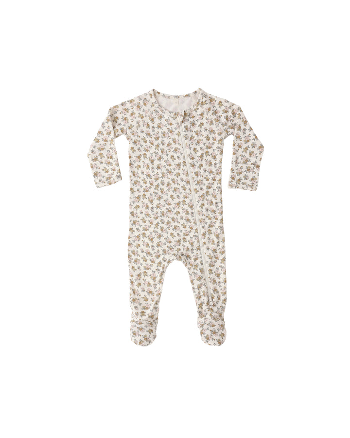 BAMBOO ZIP FOOTIE WILDFLOWER