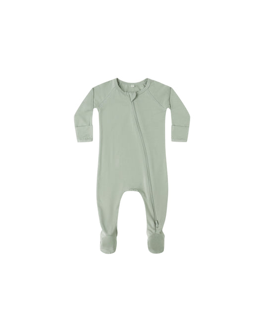 BAMBOO ZIP FOOTIE || FERN