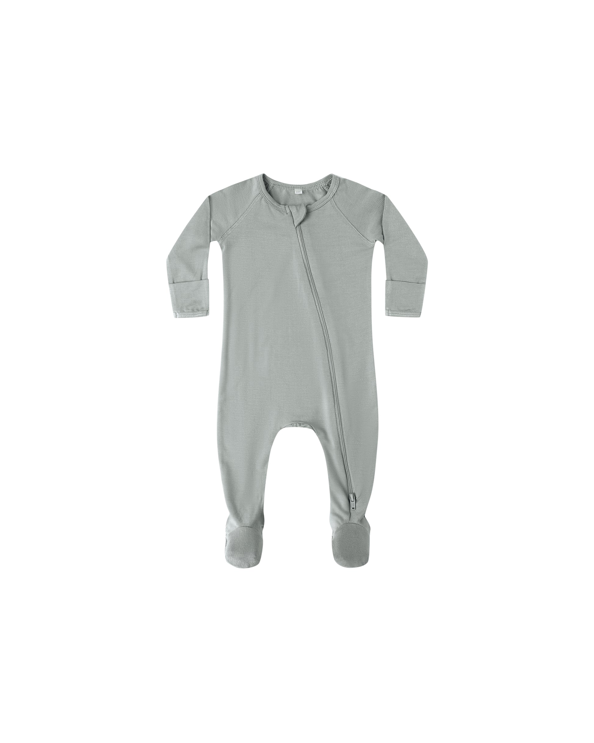 BAMBOO ZIP FOOTIE || STEEL BLUE