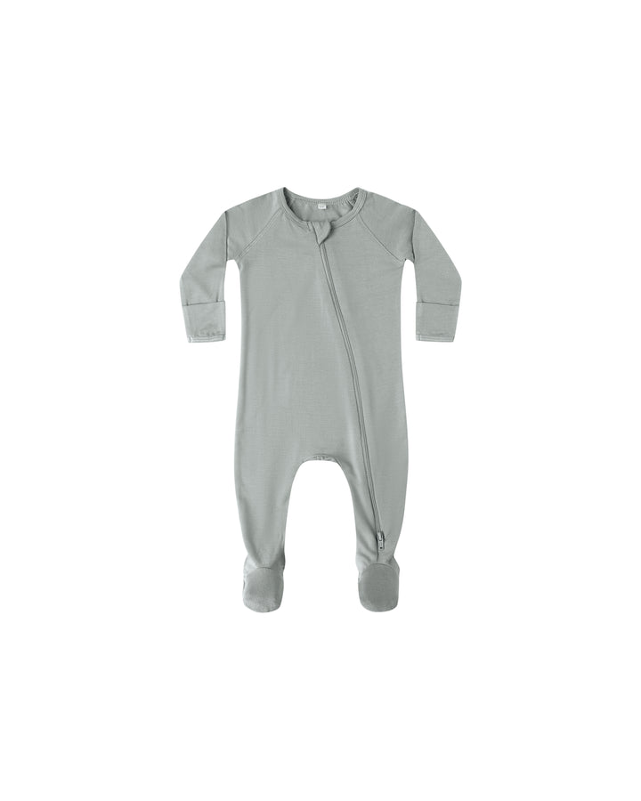 BAMBOO ZIP FOOTIE || STEEL BLUE