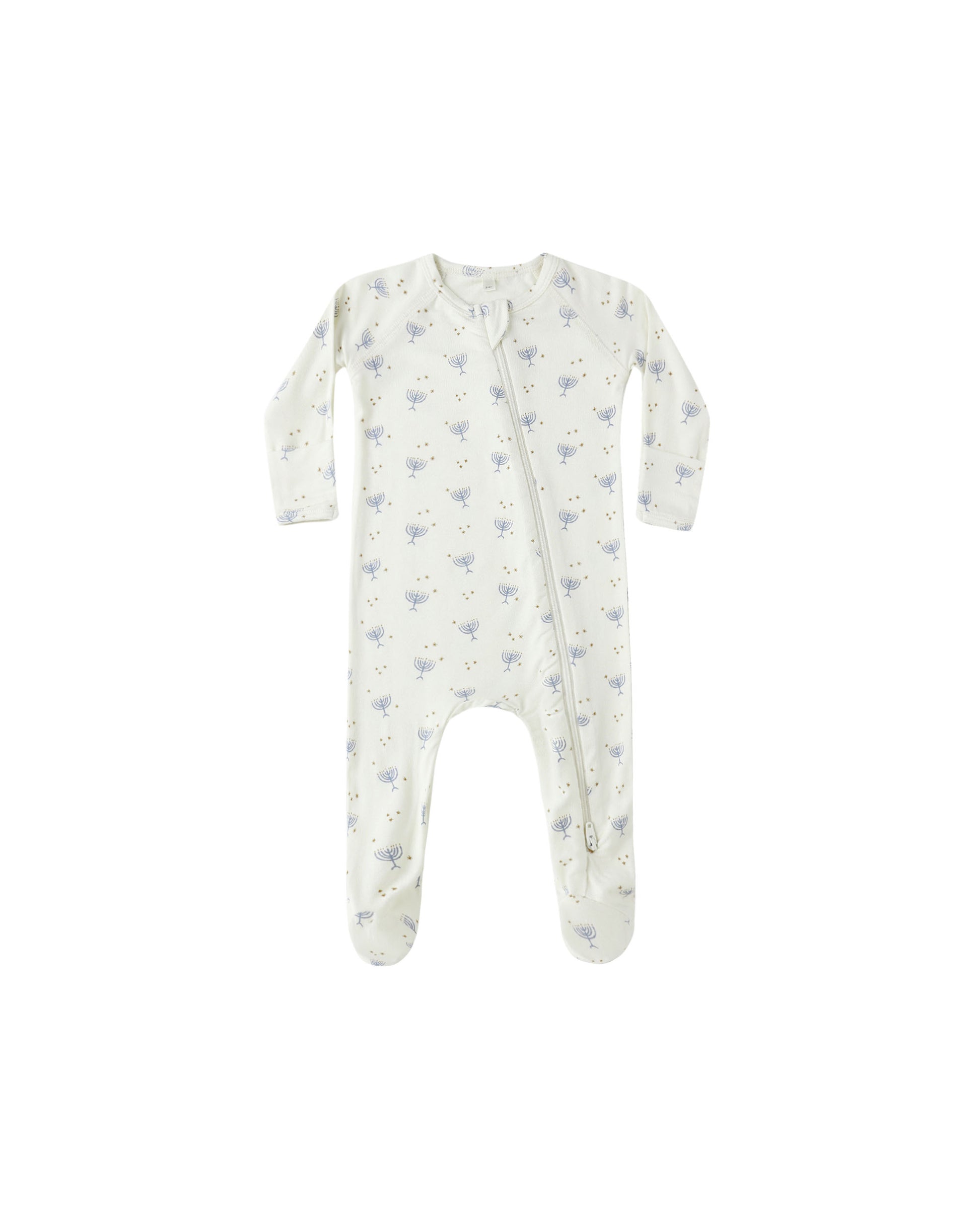 BAMBOO ZIP FOOTIE || HANUKKAH