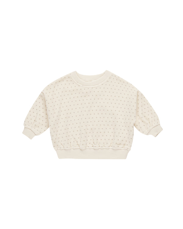 VELOUR RELAXED SWEATSHIRT || POLKA DOT