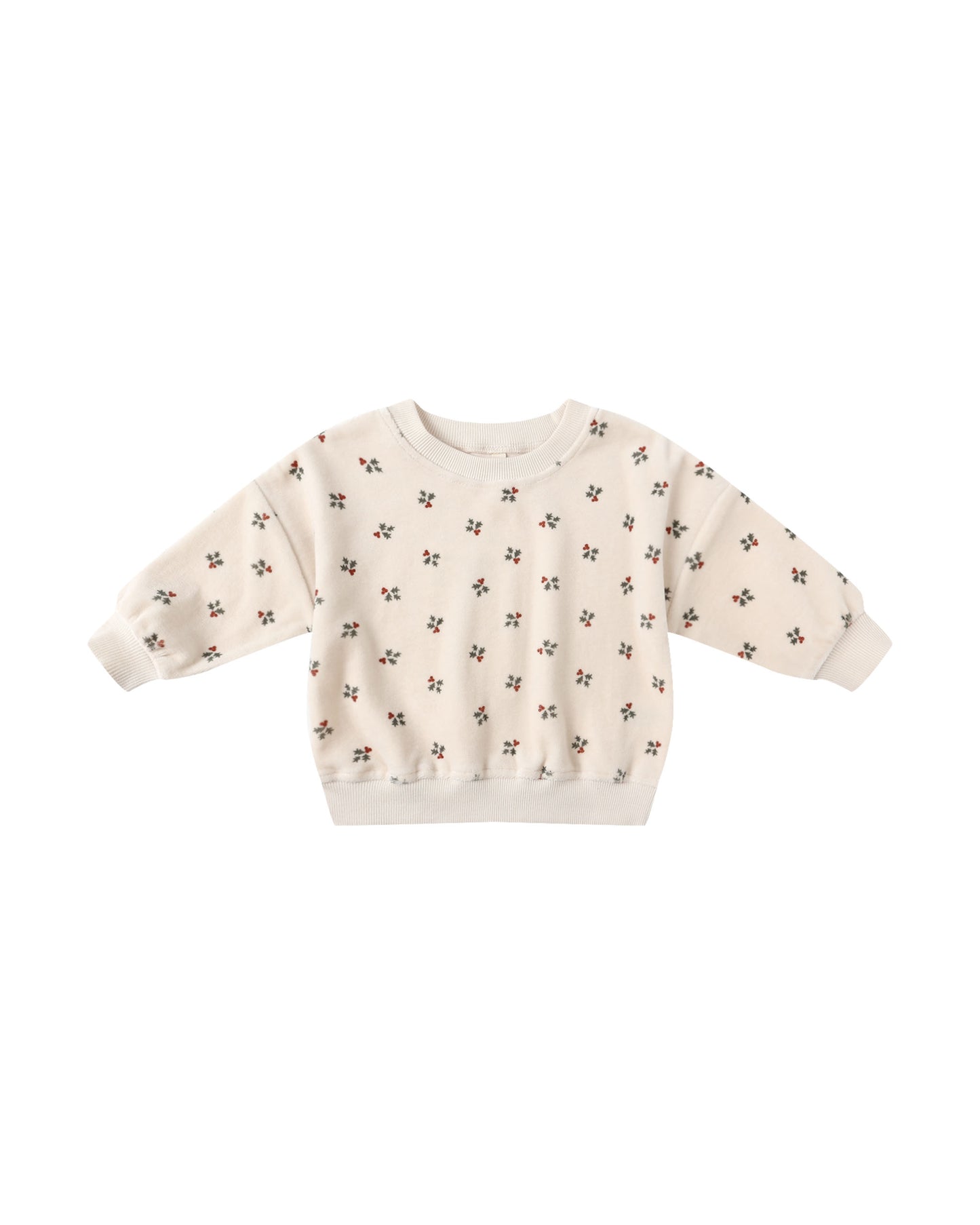 VELOUR RELAXED SWEATSHIRT || HOLLY BERRY