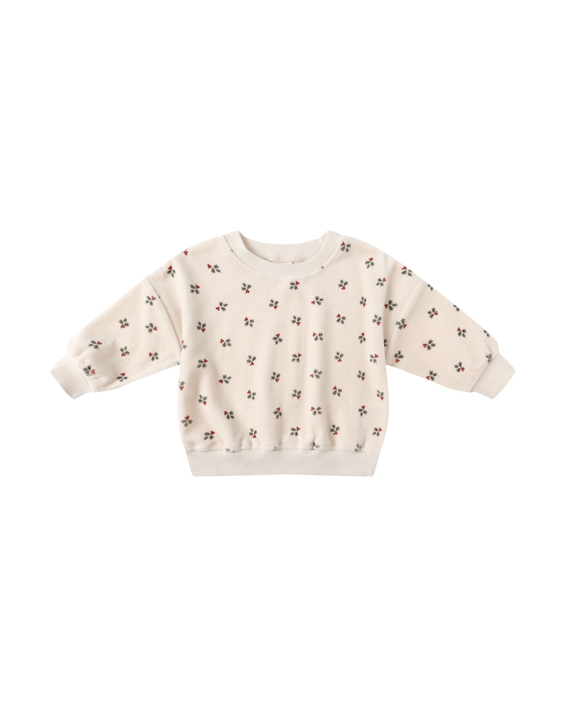 VELOUR RELAXED SWEATSHIRT || HOLLY BERRY