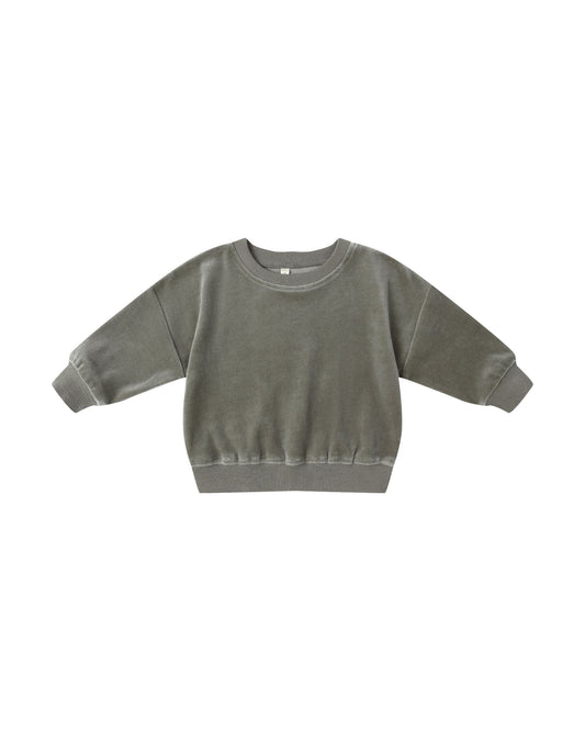VELOUR RELAXED SWEATSHIRT || FOREST